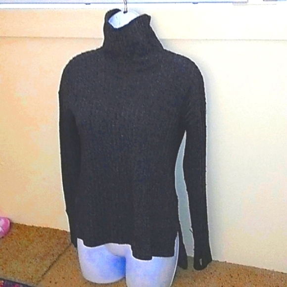 Athleta Heather grey ribbed turtleneck sweater sz xsm - Picture 2 of 10